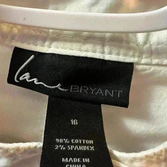 Lane Bryant Embroidered Utility Jacket Womens 16 Ivory Military-Inspired Cargo - Picture 4 of 7